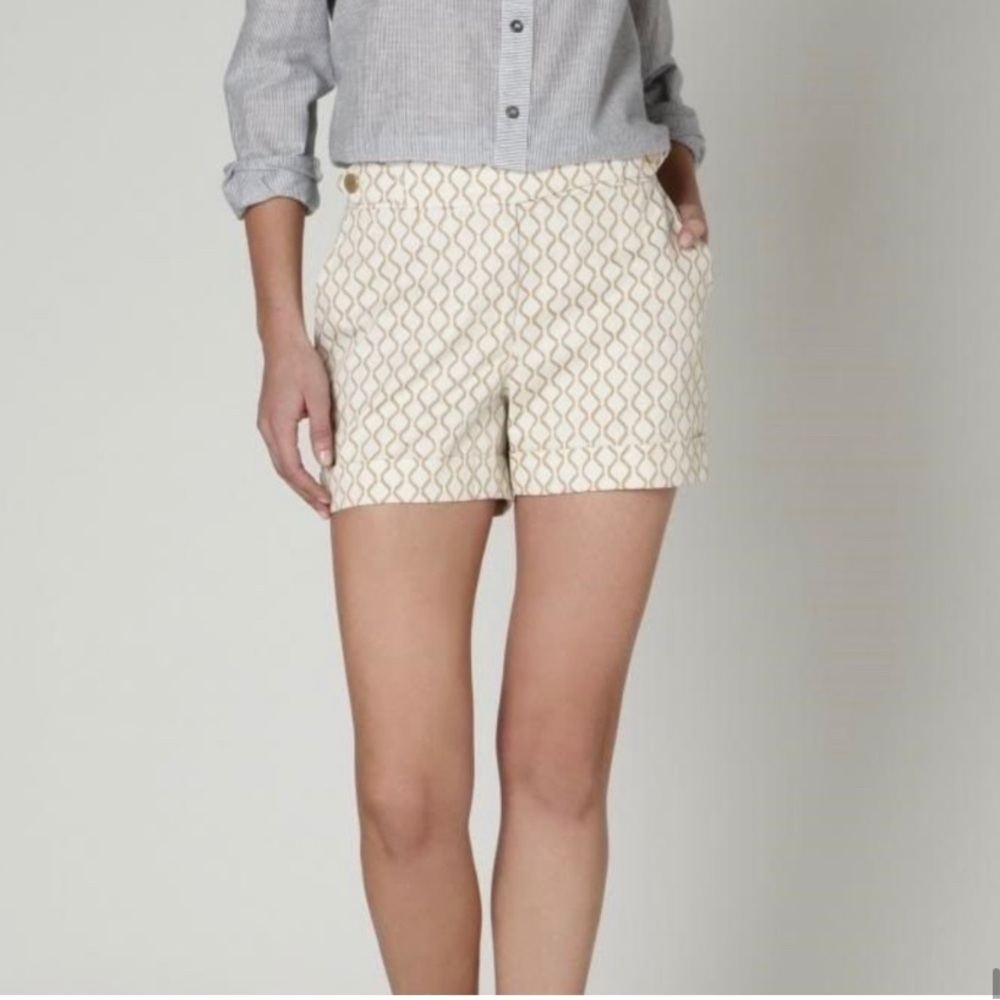 EUC MEADOW RUE anthropologie High Waist MADISON Shorts 2 Cotton/Linen